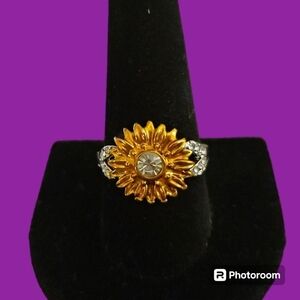 Two-tone Sunflower Ring Size 10